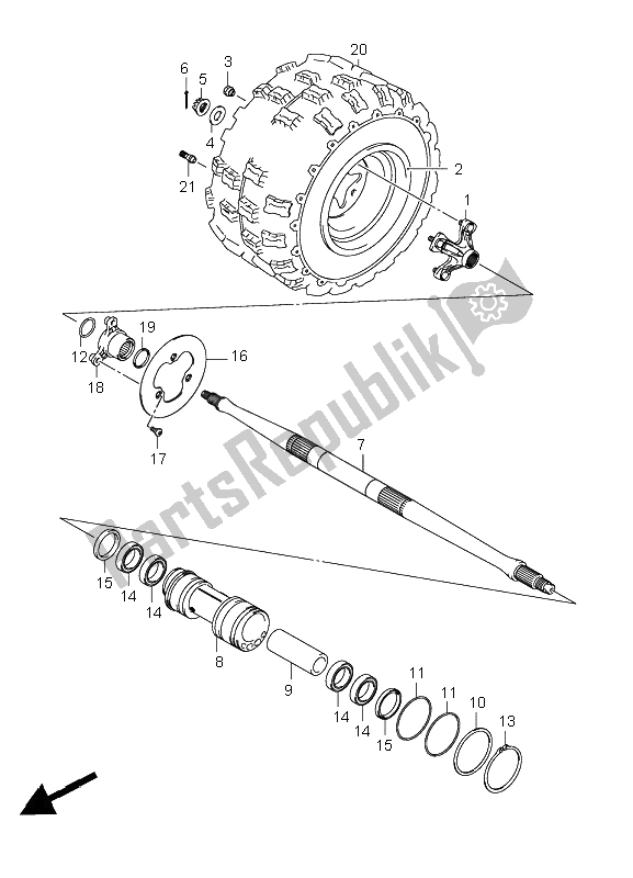 Tutte le parti per il Ruota Posteriore Destra del Suzuki LT R 450Z Quadracer 2009