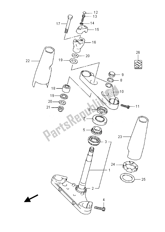 All parts for the Steering Stem (vl800 E19) of the Suzuki VL 800 CT Intruder 2014