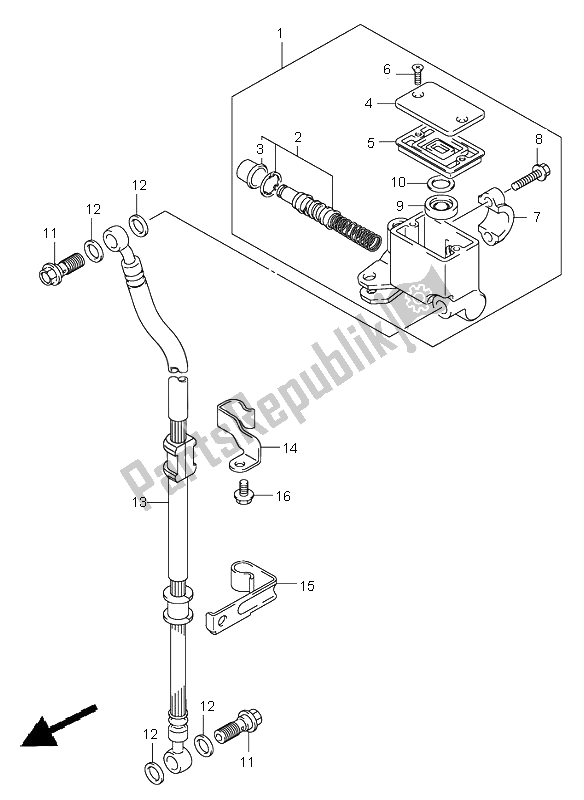 All parts for the Front Master Cylinder of the Suzuki RV 125 Vanvan 2005