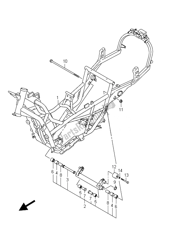 Tutte le parti per il Telaio del Suzuki Burgman AN 400 AZA 2010