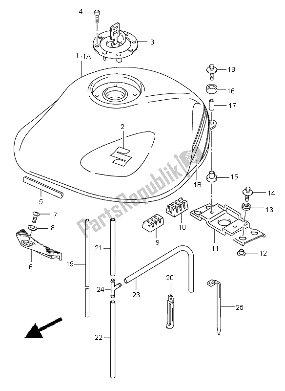 All parts for the Fuel Tank of the Suzuki GSF 1200 Nszsz Bandit 2005