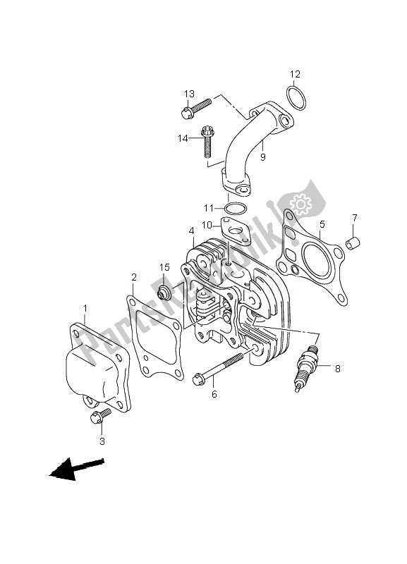 All parts for the Cylinder of the Suzuki LT Z 50 4T Quadsport 2007