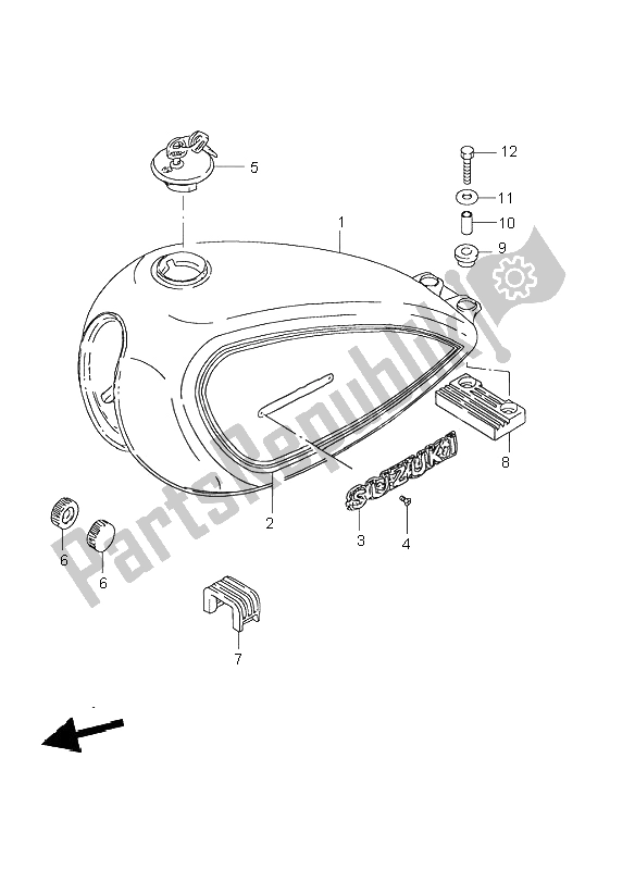 Todas as partes de Tanque De Combustível do Suzuki GN 125E 1995