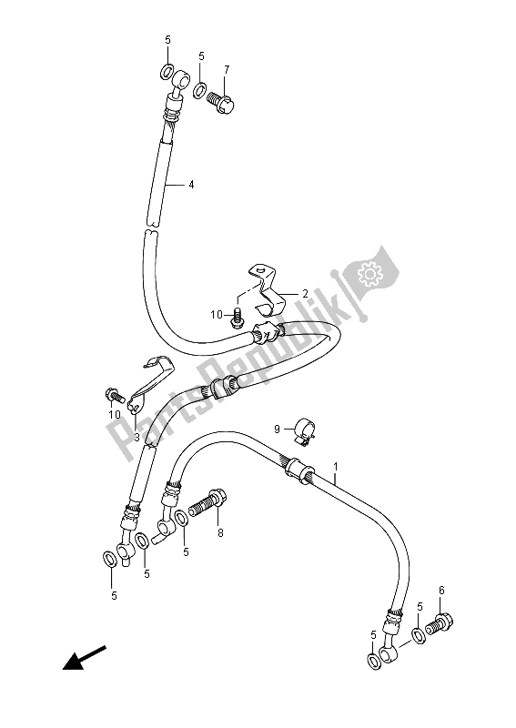 Alle onderdelen voor de Voorremslang (sfv650) van de Suzuki SFV 650A Gladius 2015