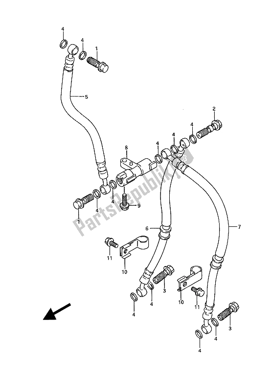 Todas as partes de Mangueira Do Freio Dianteiro do Suzuki GSX 1100G 1994