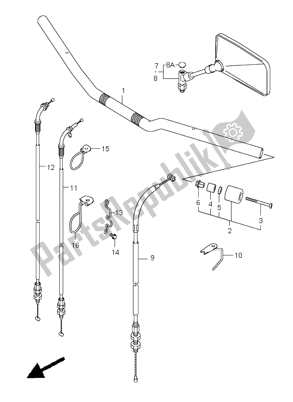 All parts for the Handlebar (with Out Cowling) of the Suzuki SV 650 NS 2005