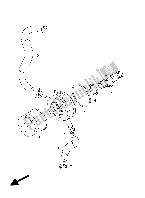 All parts for the Oil Cooler of the Suzuki GSF 1250A Bandit 2011