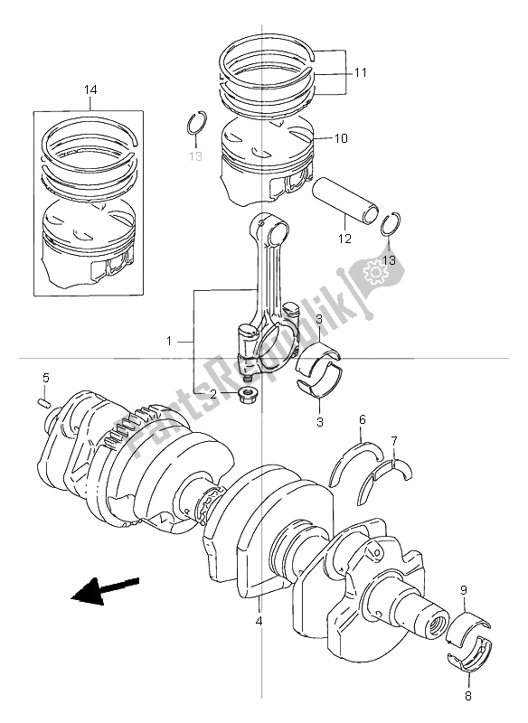 Toutes les pièces pour le Vilebrequin du Suzuki GSX 1200 Inazuma 2000