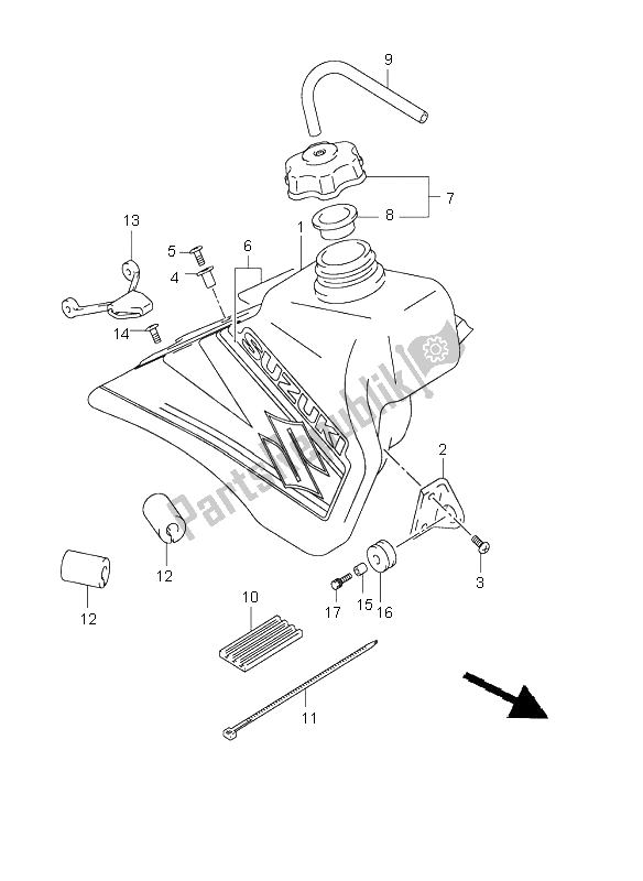 Wszystkie części do Zbiornik Paliwa Suzuki RM 85 2002