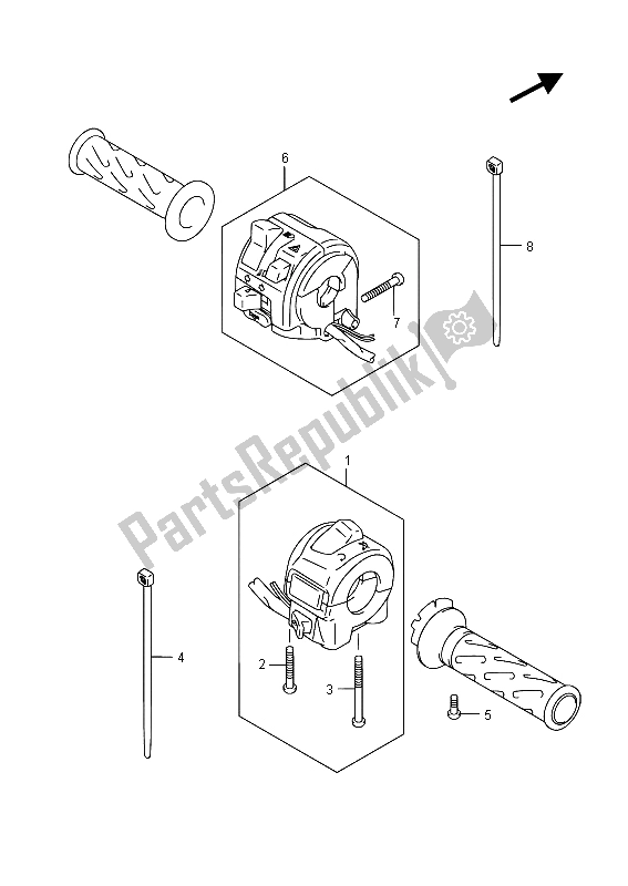 All parts for the Handle Switch of the Suzuki RV 125 2015