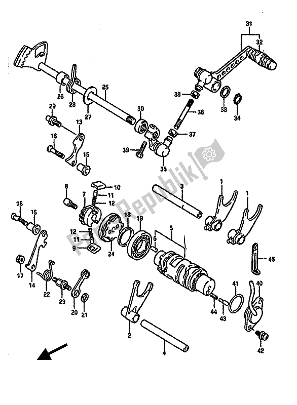 Toutes les pièces pour le Changement De Vitesse du Suzuki RGV 250 1989