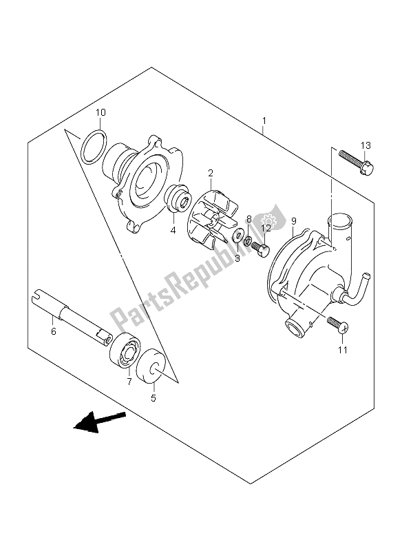 Wszystkie części do Pompa Wodna Suzuki GSX 1300R Hayabusa 1999