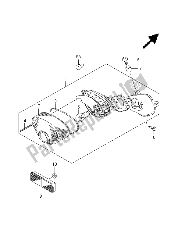 All parts for the Rear Combination Lamp of the Suzuki RV 125 Vanvan 2009