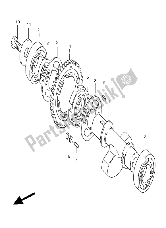 Alle onderdelen voor de Crank Balancer van de Suzuki GZ 250 Marauder 2003