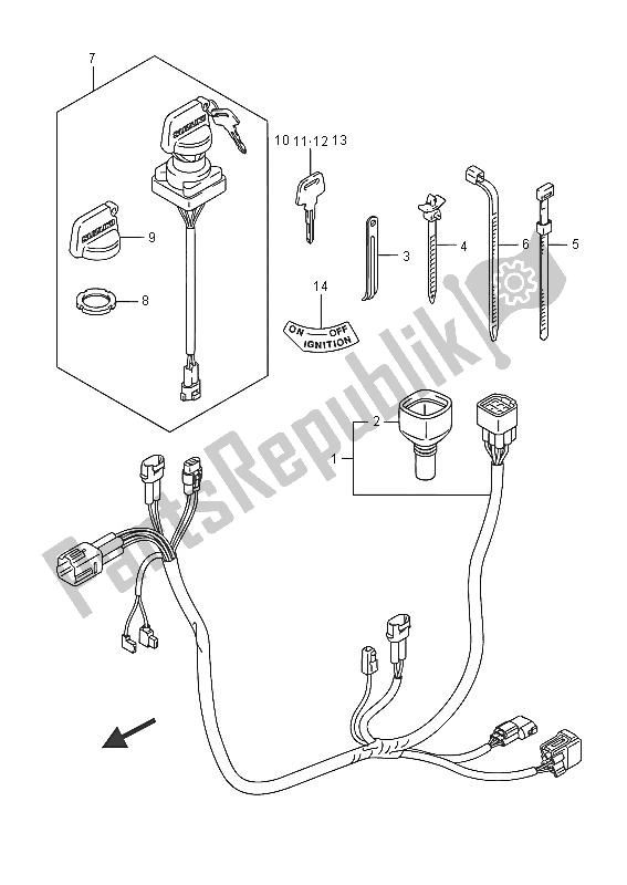 All parts for the Wiring Harness of the Suzuki LT Z 90 Quadsport 2016