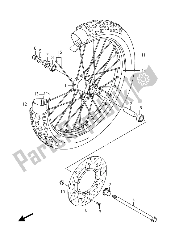 Todas as partes de Roda Dianteira (lw) do Suzuki DR Z 125 SW LW 2015