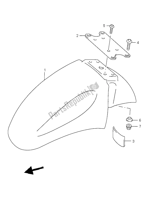 Toutes les pièces pour le Garde-boue Avant du Suzuki GSX 600F 2000