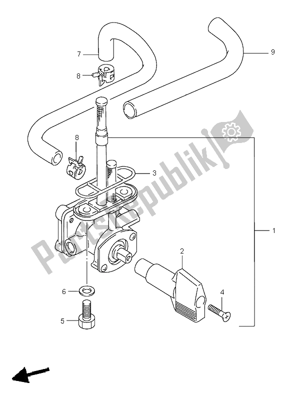 Tutte le parti per il Rubinetto Del Carburante del Suzuki GSF 600N Bandit 1997