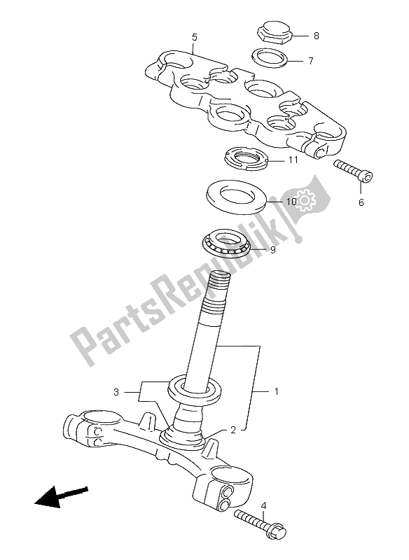 Tutte le parti per il Gambo Dello Sterzo del Suzuki GSX 750F 1998