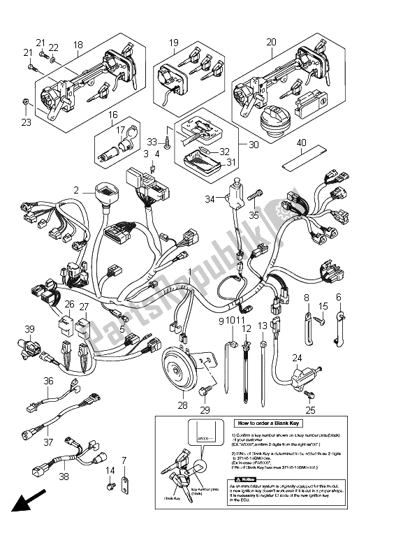 Todas las partes para Mazo De Cables (an400 E2) de Suzuki Burgman AN 400 AZA 2011