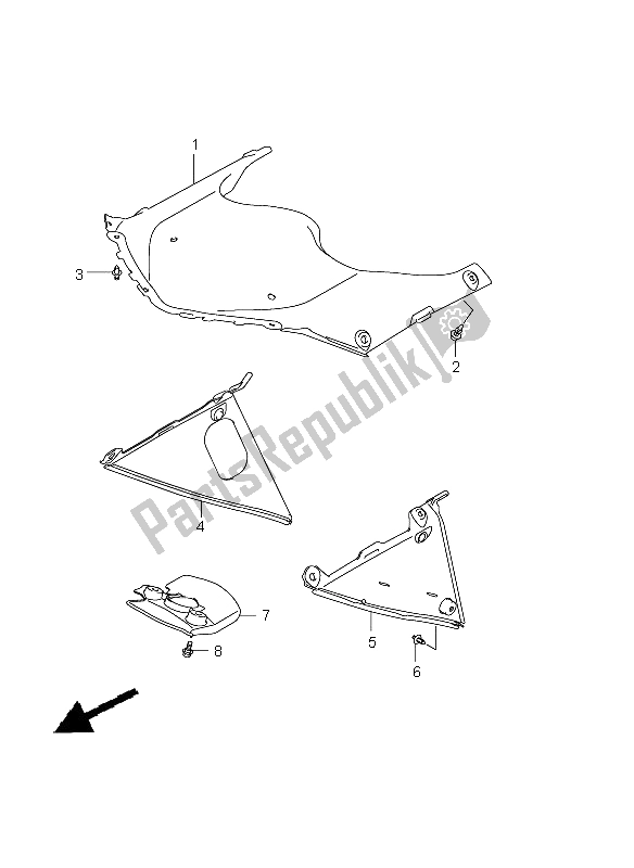 All parts for the Inner Cover of the Suzuki GSX R 750 2011