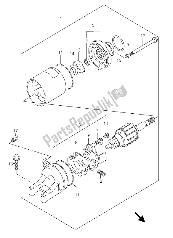 Todas las partes para Motor De Arranque de Suzuki GSX 750F 2006