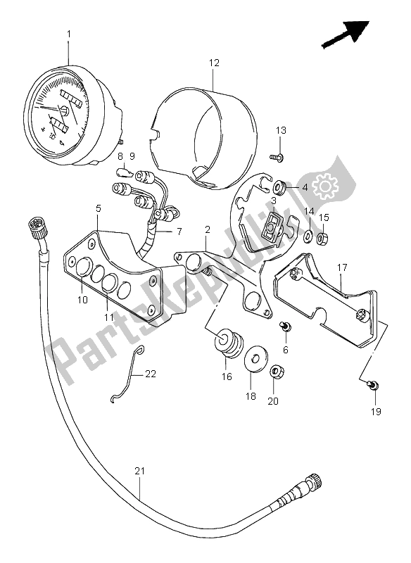 All parts for the Speedometer of the Suzuki VZ 800 Marauder 2002