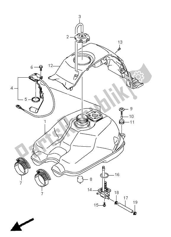 Wszystkie części do Zbiornik Paliwa Suzuki LT A 400 FZ Kingquad ASI 4X4 2011