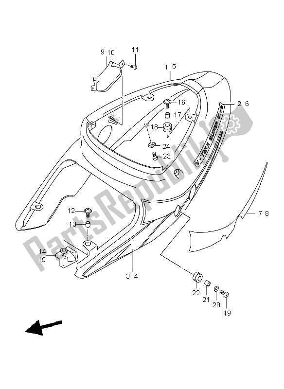 All parts for the Frame Cover of the Suzuki TL 1000R 2000