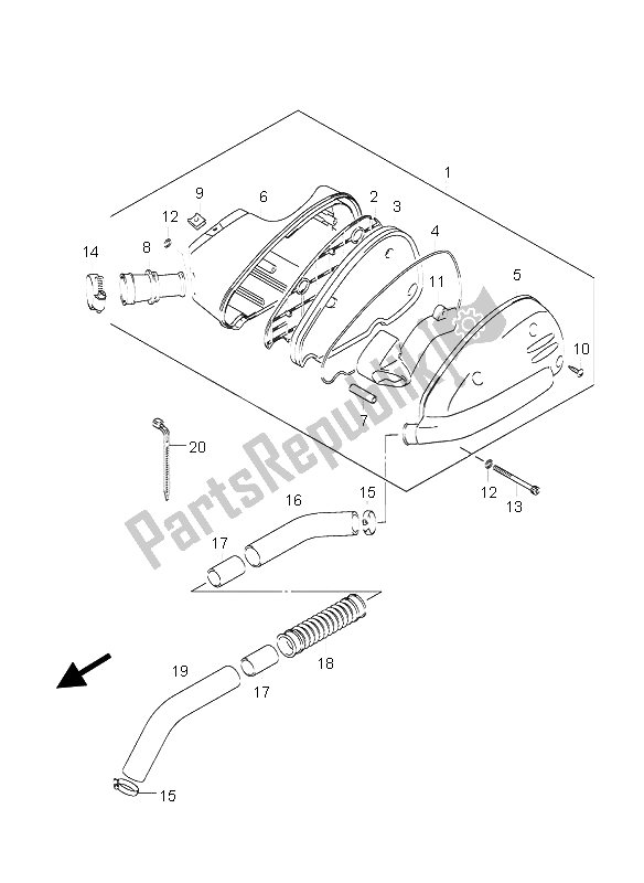 Tutte le parti per il Filtro Dell'aria del Suzuki AY 50A LC Katana 2005