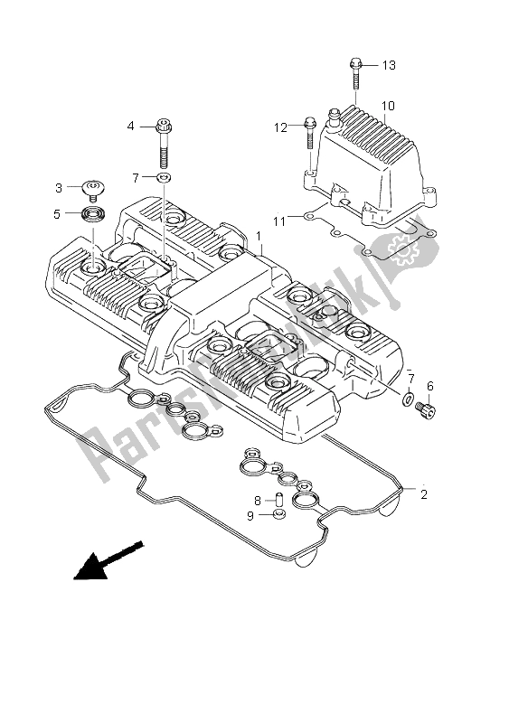 Todas as partes de Tampa Da Cabeça Do Cilindro do Suzuki GSX 1400 2003