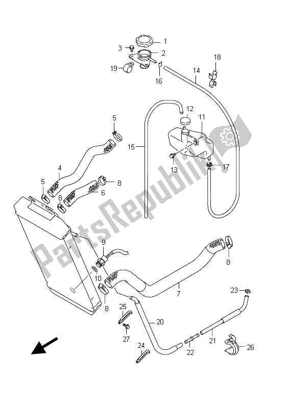 All parts for the Radiator Hose of the Suzuki VZ 800 Intruder 2012