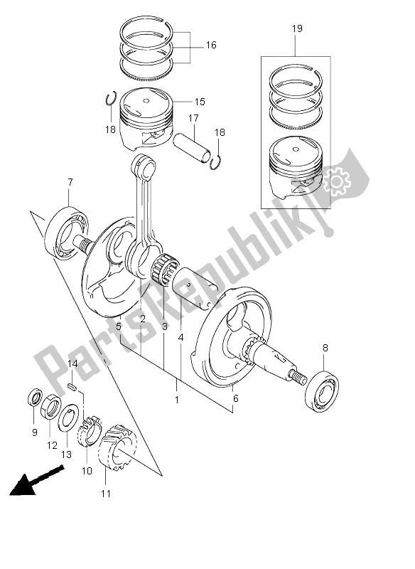 Toutes les pièces pour le Vilebrequin du Suzuki RV 125 Vanvan 2003