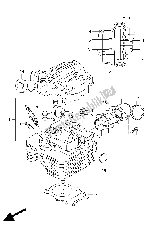 All parts for the Cylinder Head of the Suzuki LT F 250 Ozark 2012