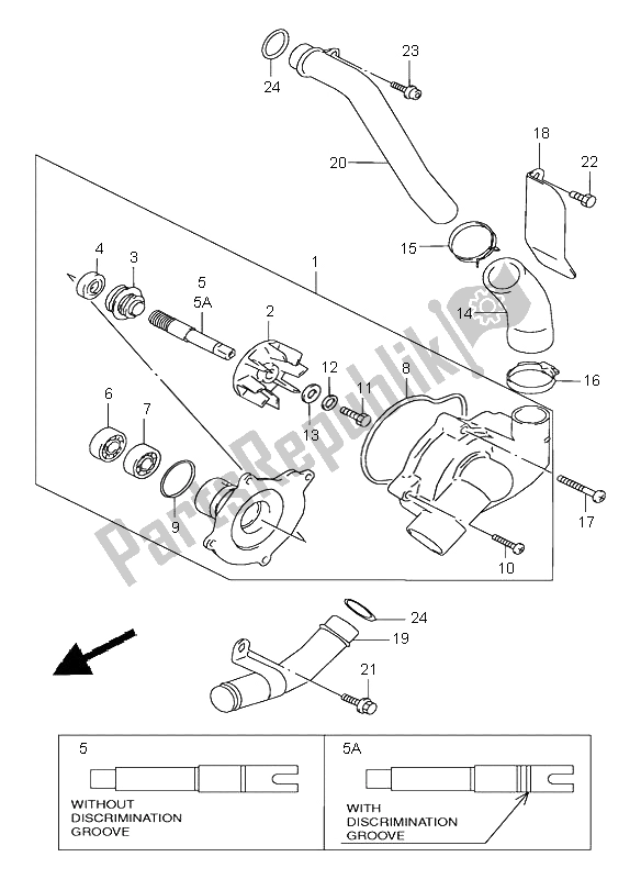 Tutte le parti per il Pompa Dell'acqua del Suzuki VZ 800 Marauder 1999