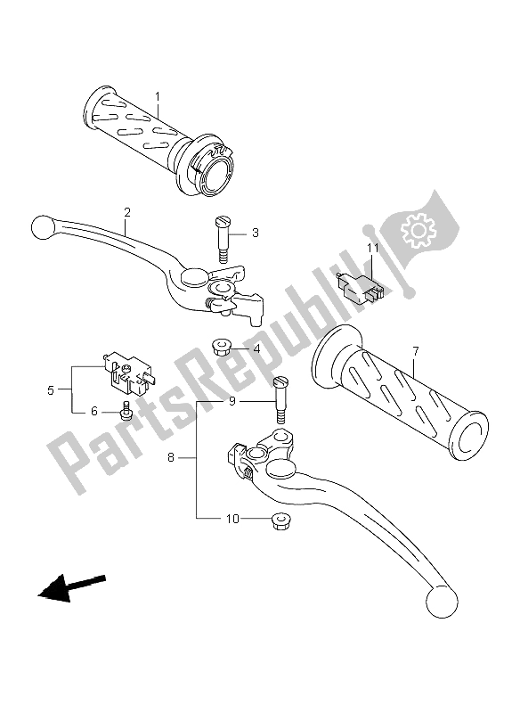 All parts for the Handle Lever of the Suzuki TL 1000R 2000