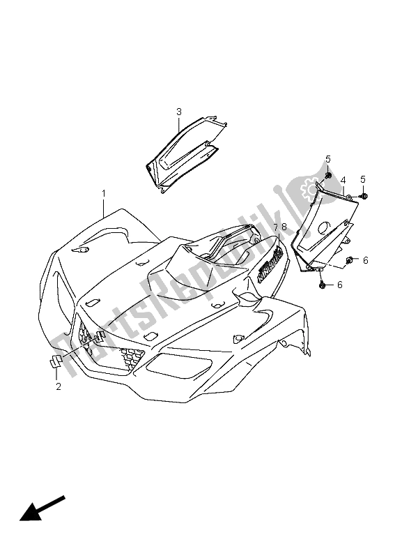 Tutte le parti per il Parafango Anteriore del Suzuki LT A 400F Kingquad 4X4 2008