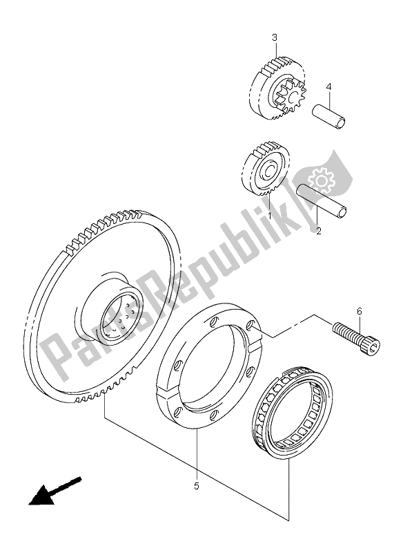 All parts for the Starter Clutch of the Suzuki VL 800Z Volusia 2003