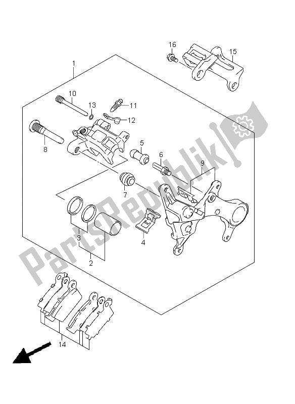 Toutes les pièces pour le étrier Arrière du Suzuki RMX 450Z 2011