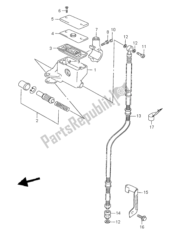 Tutte le parti per il Pompa Freno Anteriore del Suzuki VL 1500 Intruder LC 1999