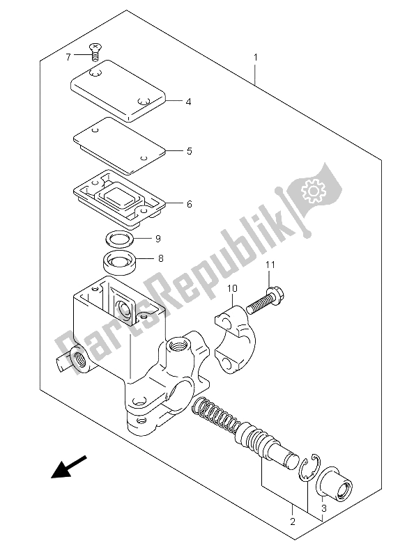 All parts for the Rear Master Cylinder (e38) of the Suzuki AN 250 Burgman 2006