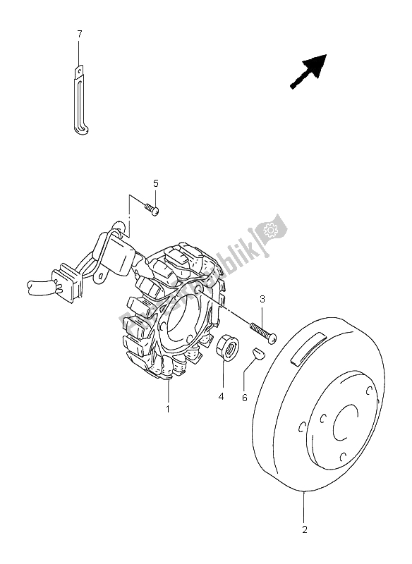 All parts for the Magneto of the Suzuki DR 125 SE 2000