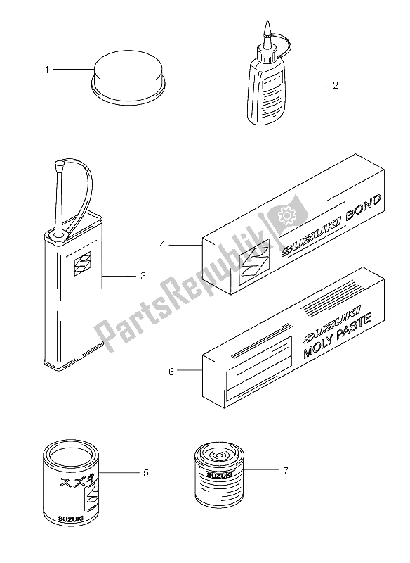 All parts for the Optional of the Suzuki GSX 750F 2005