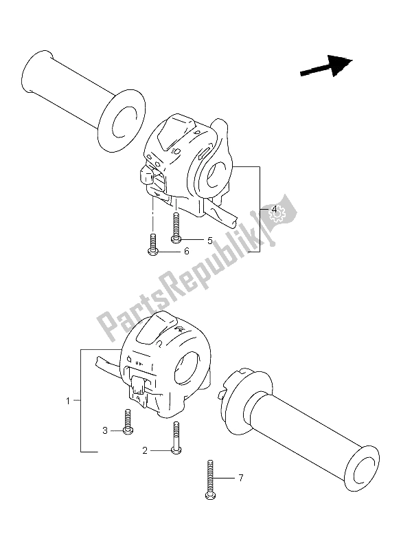 All parts for the Handle Switch of the Suzuki TL 1000R 2001