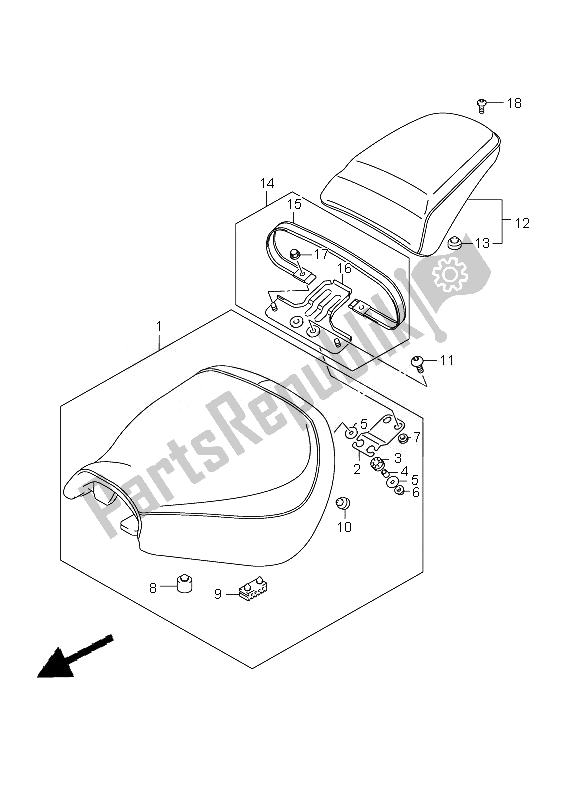 All parts for the Seat (vz800) of the Suzuki VZ 800Z Intruder 2007