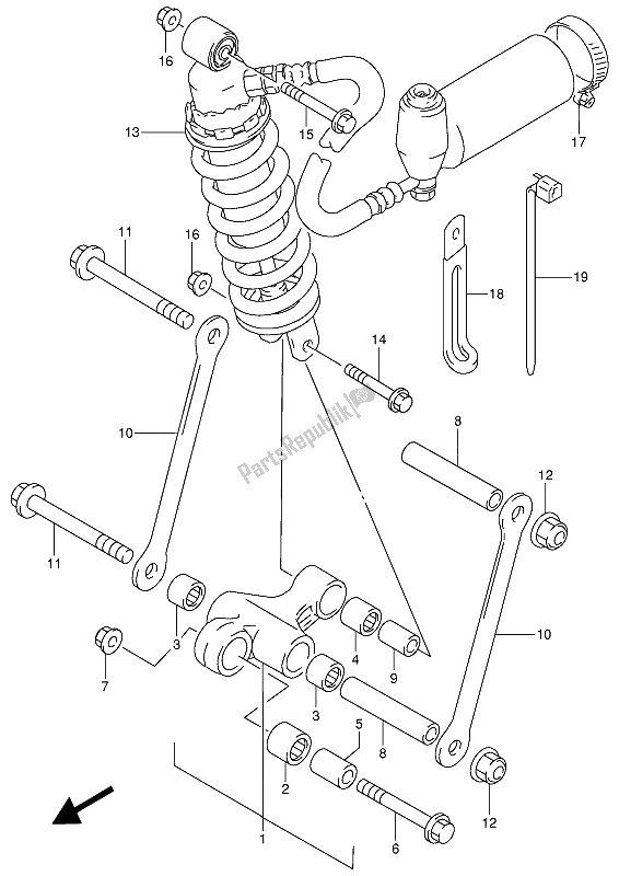 Tutte le parti per il Leva Del Cuscino Posteriore del Suzuki RF 900R 1994