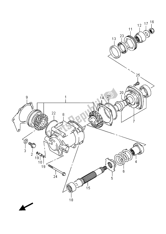 All parts for the Secondary Drive Gear of the Suzuki VZR 1800 M Intruder 2014