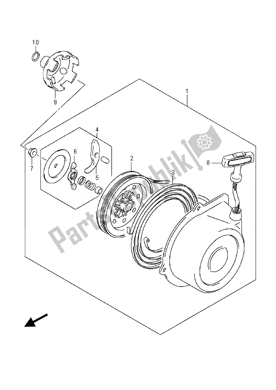 Todas las partes para Arrancador De Retroceso de Suzuki LT A 400 FZ Kingquad ASI 4X4 2014