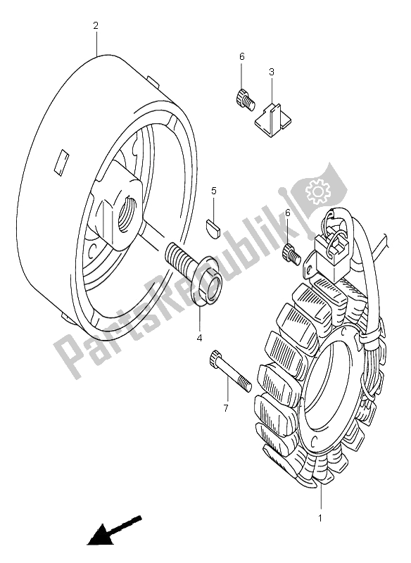 All parts for the Magneto of the Suzuki DL 1000 V Strom 2002