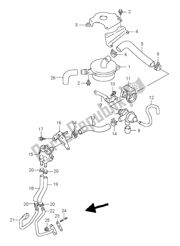 Wszystkie części do Drugie Powietrze (e18-e39) Suzuki GS 500E 1996